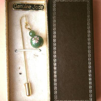 Genuine Decorated Jade Stick Pin