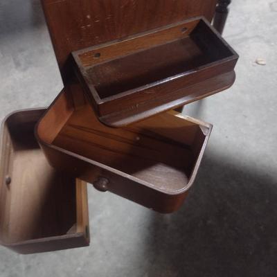 Vintage Cast Body Electric Singer Sewing Machine with Wood Cabinet