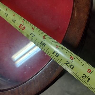 Vintage Mahogany Finish Round Curio Side Table