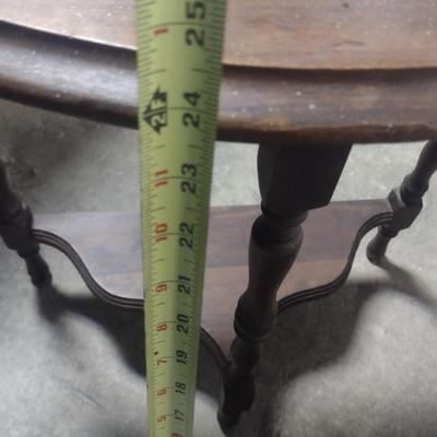 Walnut Finish Demilune Side Table