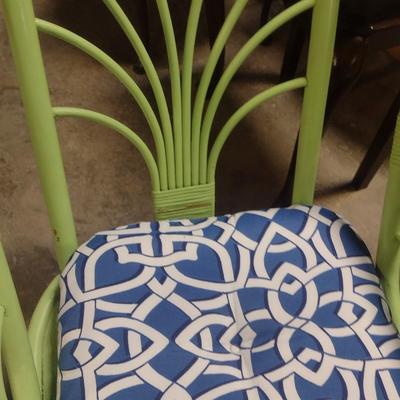 Pair of Rattan Patio Chairs with Seat Cushions