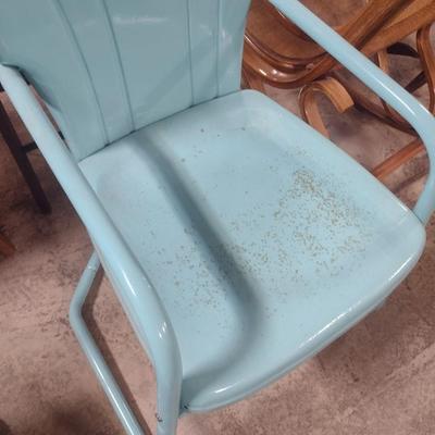 Pair of Metal Shell Back Patio Chairs