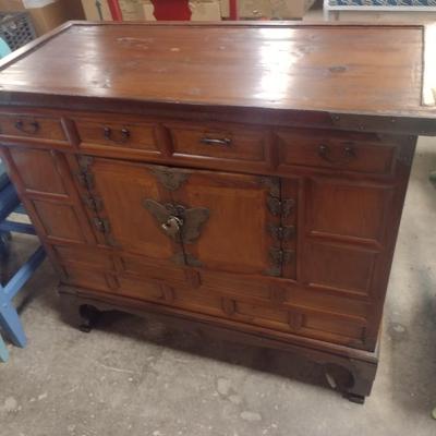 Vintage Solid Wood Korean Wedding Chest