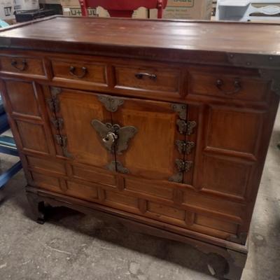 Vintage Solid Wood Korean Wedding Chest