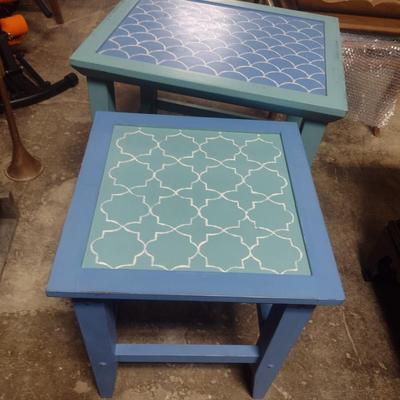 Solid Wood Shabby Chic Nesting Tables