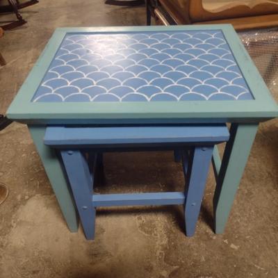 Solid Wood Shabby Chic Nesting Tables