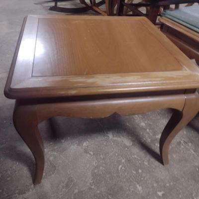 Pair of Mid-Century Side Tables with Glass Panel Tops