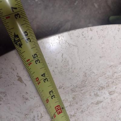 Mid-Century Round Coffee Table with Marble Top