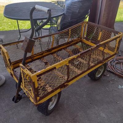 Metal Garden Pull Cart in Used Condition