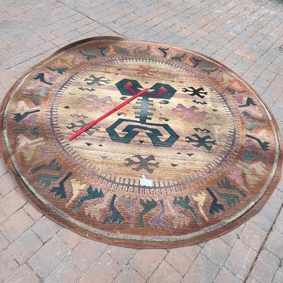 Round Southwestern rug