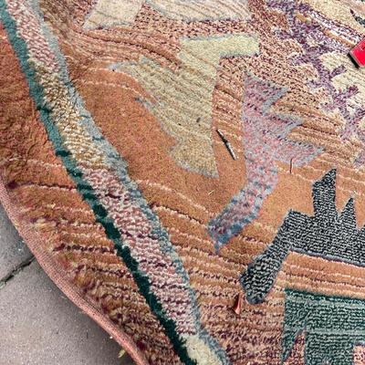 Round Southwestern rug