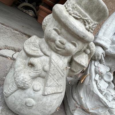 Cement Snowman & Santa