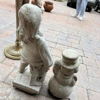 Cement Snowman & Santa