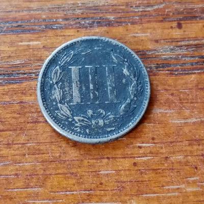 LOT 59 1865 THREE CENT COIN