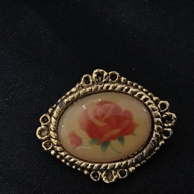 Vintage Camco Rose Brooch - God's Love is With You Always Pin