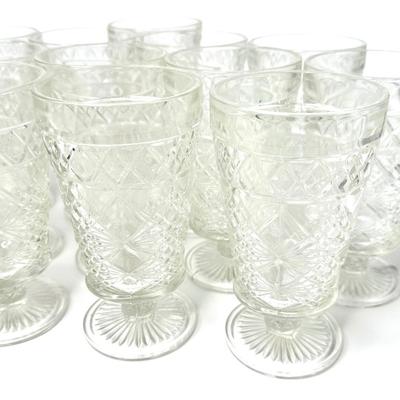Set of 14 Hazel Atlas Big Top Peanut Butter Jar Goblet Glasses