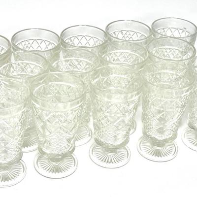 Set of 14 Hazel Atlas Big Top Peanut Butter Jar Goblet Glasses