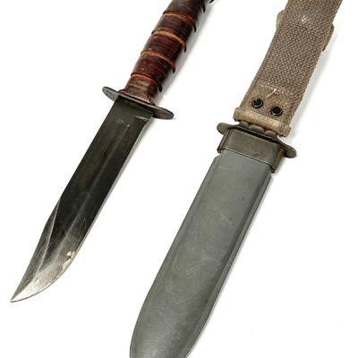 WWII US Navy MK2 Fighting Knife and NORD-8114 Scabbard