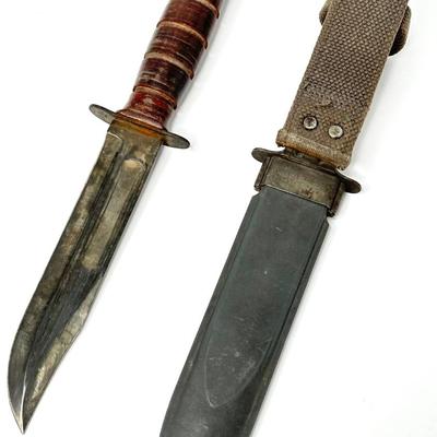 WWII US Navy MK2 Fighting Knife with NORD-8114 Scabbard