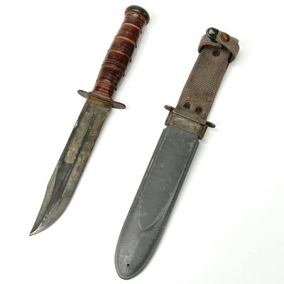 WWII US Navy MK2 Fighting Knife with NORD-8114 Scabbard