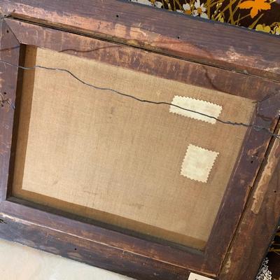 Antique Oil On Canvas Sailboats Gold Gilt Framed