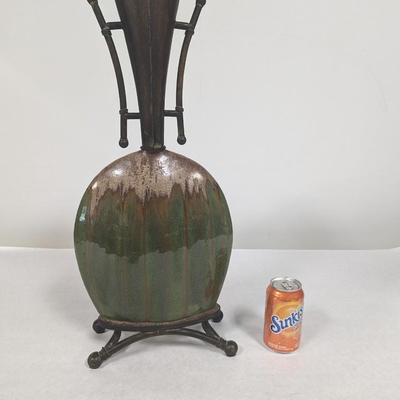 Ceramic Base With Metal Neck Vase