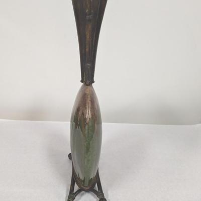 Ceramic Base With Metal Neck Vase