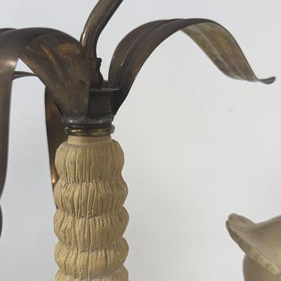 1980's Chapman Chinoiserie Ceramic Brass & Bronze Figural Table Lamp