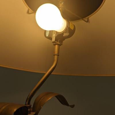 1980's Chapman Chinoiserie Ceramic Brass & Bronze Figural Table Lamp