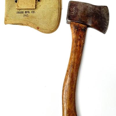 WWII U.S. Army Hatchet Axe and Cover - 1942