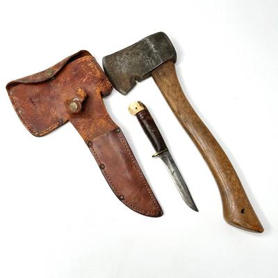 Vintge Boy Scout Hatchet + Knife Set