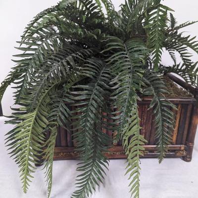 Artificial Fern With Bamboo Planter