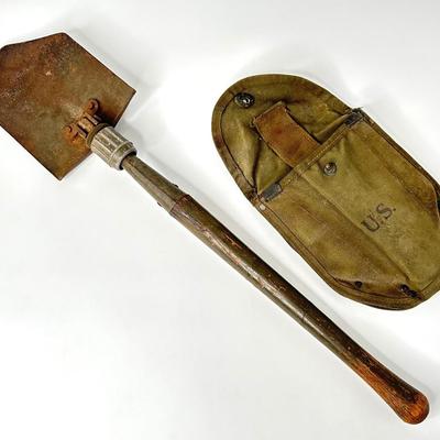 WWII Folding Shovel and Cover
