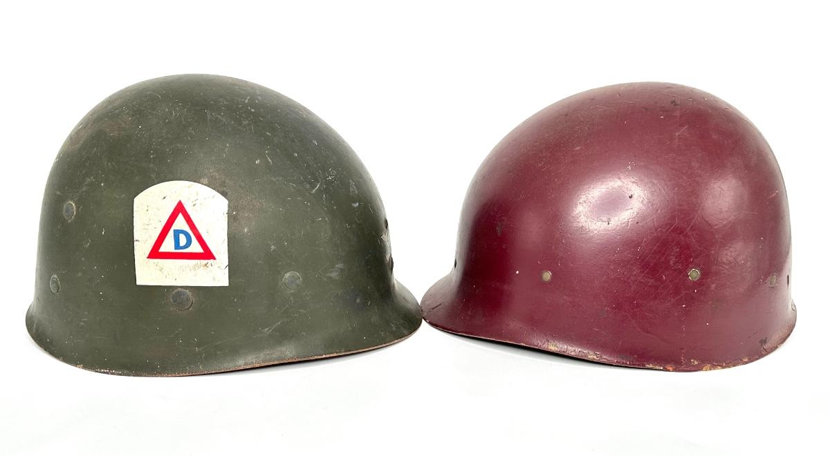 WWII M1 Helmet Liners - Left One is Marked Full Bird Colonel 