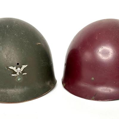 WWII M1 Helmet Liners - Left One is Marked Full Bird Colonel