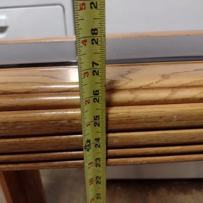 Wooden Sofa Table with Glass Top Insert- Approx 48" x 16" x 27" Tall