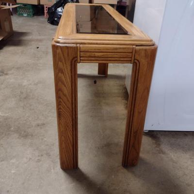 Wooden Sofa Table with Glass Top Insert- Approx 48" x 16" x 27" Tall