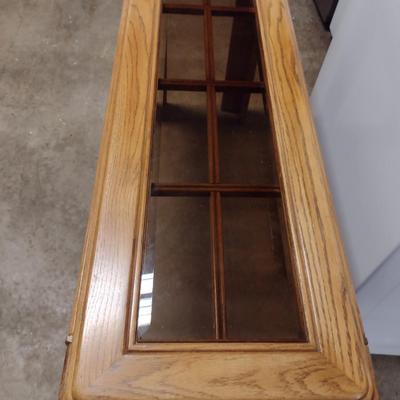 Wooden Sofa Table with Glass Top Insert- Approx 48" x 16" x 27" Tall