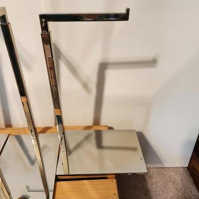 Lot of 6 Heavy Chrome Metal Adjustable Purse Display Holder Hanger