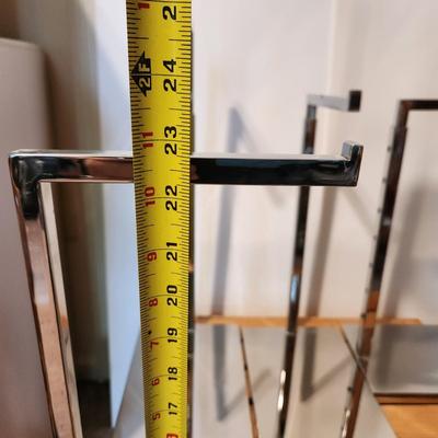 Lot of 6 Heavy Chrome Metal Adjustable Purse Display Holder Hanger