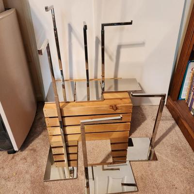 Lot of 6 Heavy Chrome Metal Adjustable Purse Display Holder Hanger