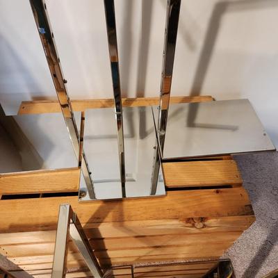 Lot of 6 Heavy Chrome Metal Adjustable Purse Display Holder Hanger 6"x9" base