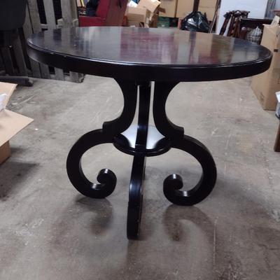 Round Side/Accent Table with Scroll Design Base