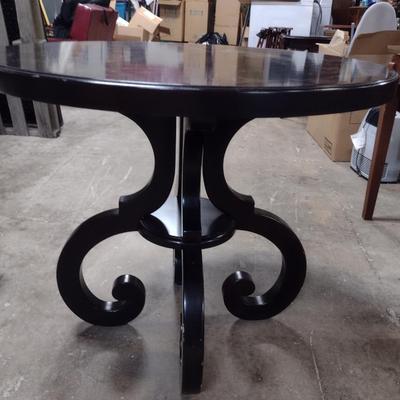 Round Side/Accent Table with Scroll Design Base