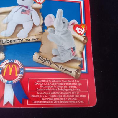 MCDONALD'S BEANIE BABIES "RIGHTY, LEFTY AND LIBEARTY"