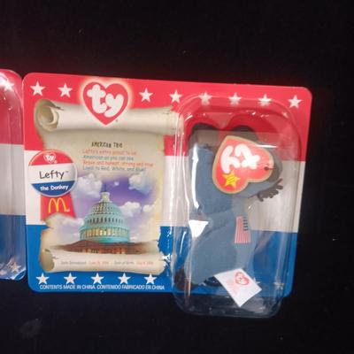 MCDONALD'S BEANIE BABIES "RIGHTY, LEFTY AND LIBEARTY"
