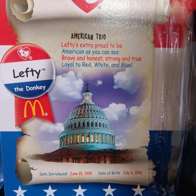 MCDONALD'S BEANIE BABIES "RIGHTY, LEFTY AND LIBEARTY"