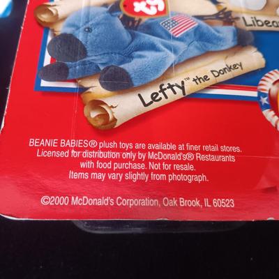 MCDONALD'S BEANIE BABIES "RIGHTY, LEFTY AND LIBEARTY"