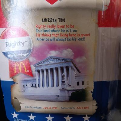 MCDONALD'S BEANIE BABIES "RIGHTY, LEFTY AND LIBEARTY"