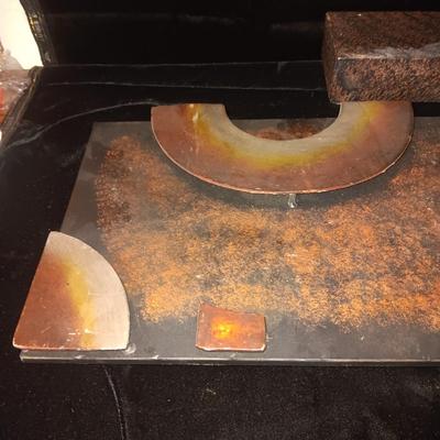METAL ABSTRACT 3D WALL AND SHELF ART